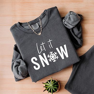 Let It Snow - Womens Lightweight Garment Dyed Sweatshirt