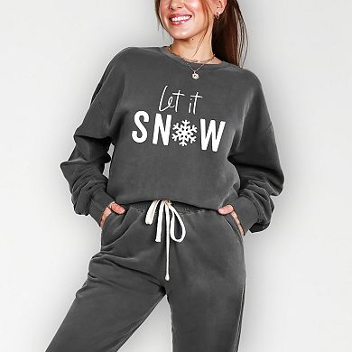 Let It Snow - Womens Lightweight Garment Dyed Sweatshirt