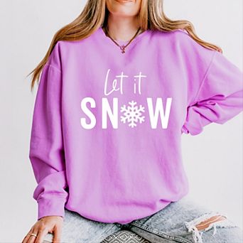 Let It Snow - Womens Lightweight Garment Dyed Sweatshirt