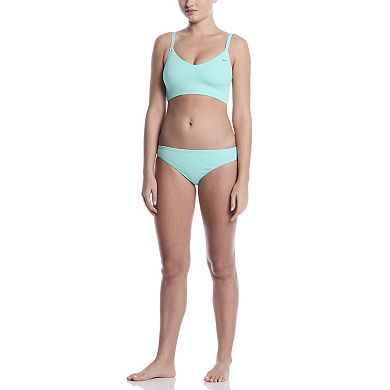 Women's Nike Swim Effortless Line Wave Jacquard V-Neck Midkini Swim Top