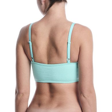 Women's Nike Swim Effortless Line Wave Jacquard V-Neck Midkini Swim Top