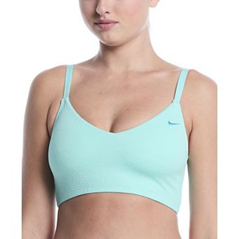 Women's Nike Swim Effortless Line Wave Jacquard V-Neck Midkini Swim Top