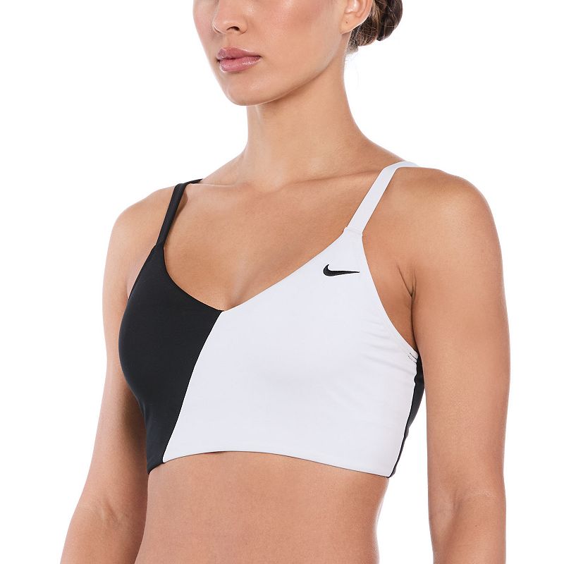 Women's Nike Color Block V-Neck Midkini Swim Top