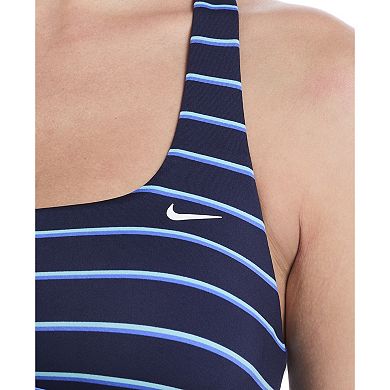 Women's Nike Swim Effortless Preppy Pinstripe Square Neck Tankini Swim Top
