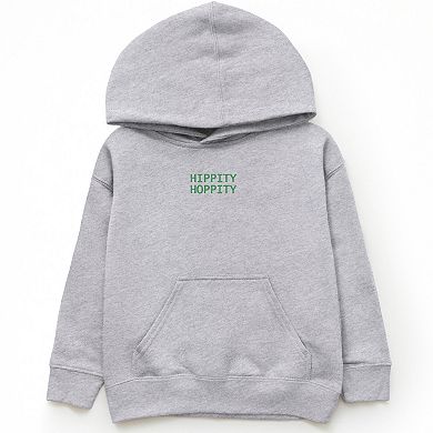 The Juniper Shop Embroidered Hippity Hoppity Stacked Youth Hoodie