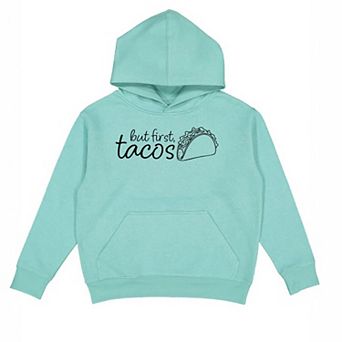 The Juniper Shop But First, Tacos Outline Youth Hoodie