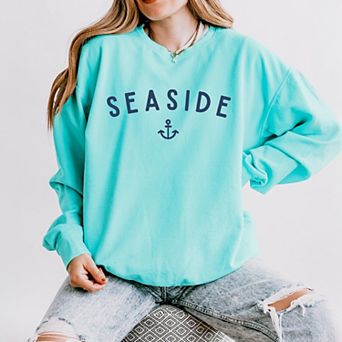 Simply Sage Market Seaside Anchor Lightweight Garment Dyed Sweatshirt