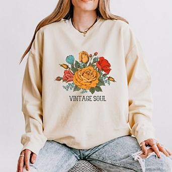 Simply Sage Market Vintage Soul Flowers Lightweight Garment Dyed Sweatshirt