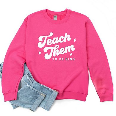 Simply Sage Market Teach Them To Be Kind Retro Sweatshirt