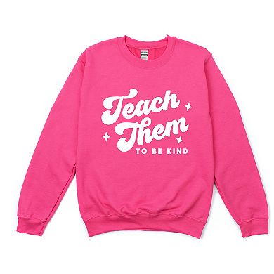 Simply Sage Market Teach Them To Be Kind Retro Sweatshirt