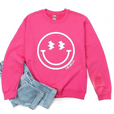 Simply Sage Market S.W.Smiley Lightning Bolt Smiley Face Sweatshirt