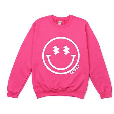 Simply Sage Market S.W.Smiley Lightning Bolt Smiley Face Sweatshirt