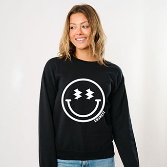 Simply Sage Market S.W.Smiley Lightning Bolt Smiley Face Sweatshirt