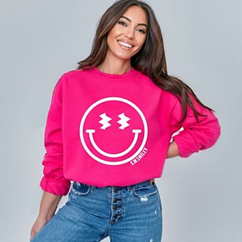 Simply Sage Market S.W.Smiley Lightning Bolt Smiley Face Sweatshirt