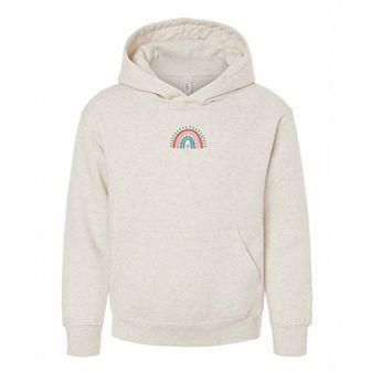 The Juniper Shop Embroidered Rainbow Heart Youth Hoodie