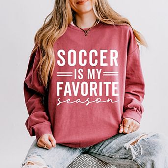 Simply Sage Market Soccer Is My Favorite Season Lightweight Garment Dyed Sweatshirt