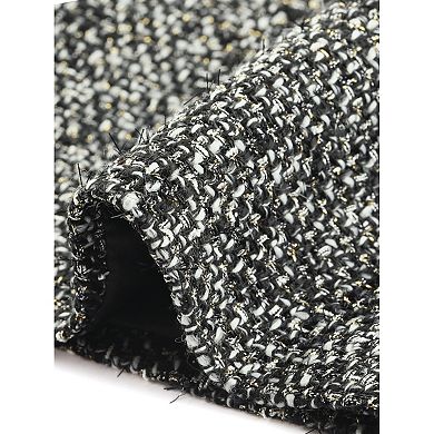 Women's Plaid Tweed High Waisted Wide Leg Button Decor Elegant Shorts