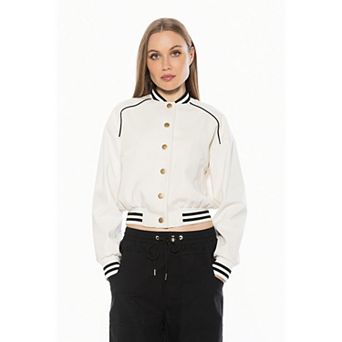 Women's ALEXIA ADMOR Ciela Varsity Bomber Jacket with Lettering Detail