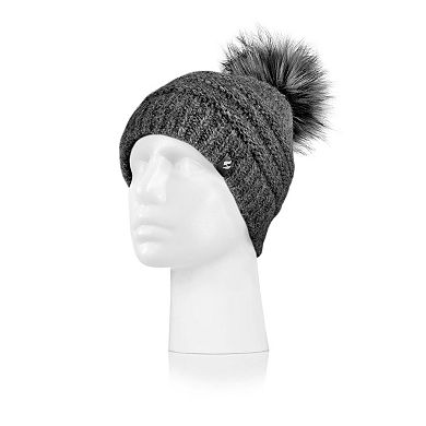 Women's Heat Holders Heatweaver Lined Wool Blend Pom Pom Beanie