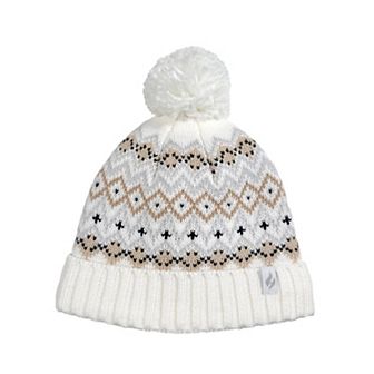 Women's Heat Holders Heatweaver Lined Fairisle Pom Pom Beanie
