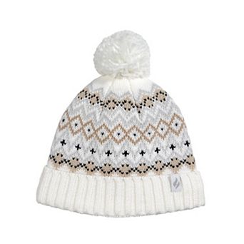 Women's Heat Holders Heatweaver Lined Fairisle Pom Pom Beanie