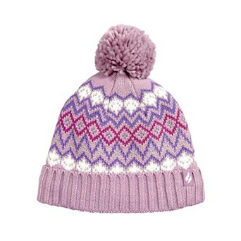 Women's Heat Holders Heatweaver Lined Fairisle Pom Pom Beanie