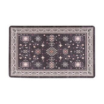 World Rug Gallery Transitional Bordered Cushioned Anti-Fatigue Kitchen Mat