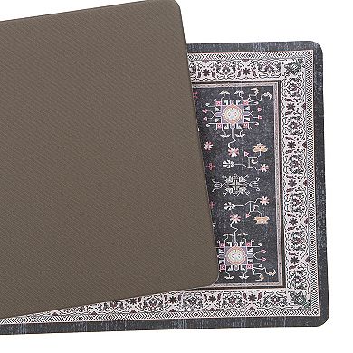 World Rug Gallery Transitional Bordered Cushioned Anti-Fatigue Kitchen Mat