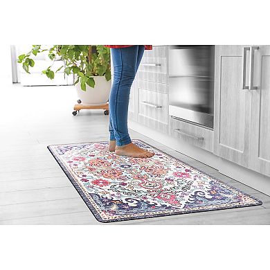 World Rug Gallery Bohemian Medallion Cushioned Anti-Fatigue Kitchen Mat