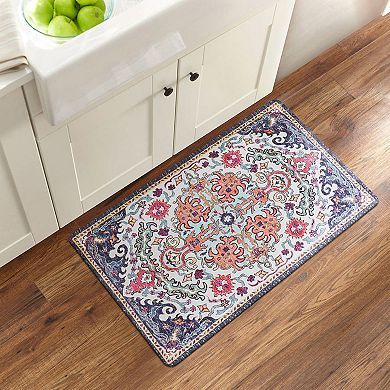 World Rug Gallery Bohemian Medallion Cushioned Anti-Fatigue Kitchen Mat
