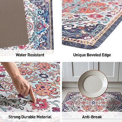 World Rug Gallery Bohemian Medallion Cushioned Anti-Fatigue Kitchen Mat