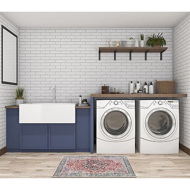 World Rug Gallery Transitional Medallion Cushioned Anti-Fatigue Kitchen Mat