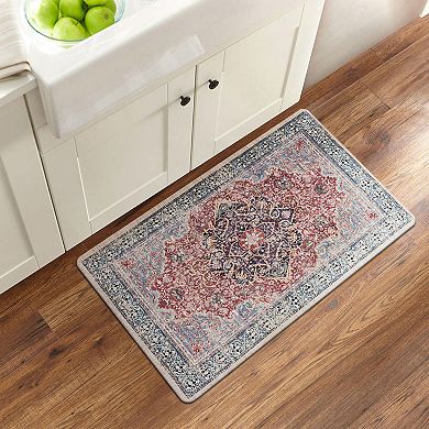 World Rug Gallery Transitional Medallion Cushioned Anti-Fatigue Kitchen Mat