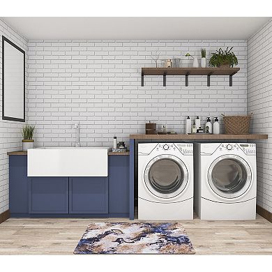 World Rug Gallery Contemporary Abstract Cushioned Anti-Fatigue Kitchen Mat