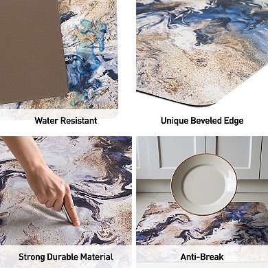 World Rug Gallery Contemporary Abstract Cushioned Anti-Fatigue Kitchen Mat