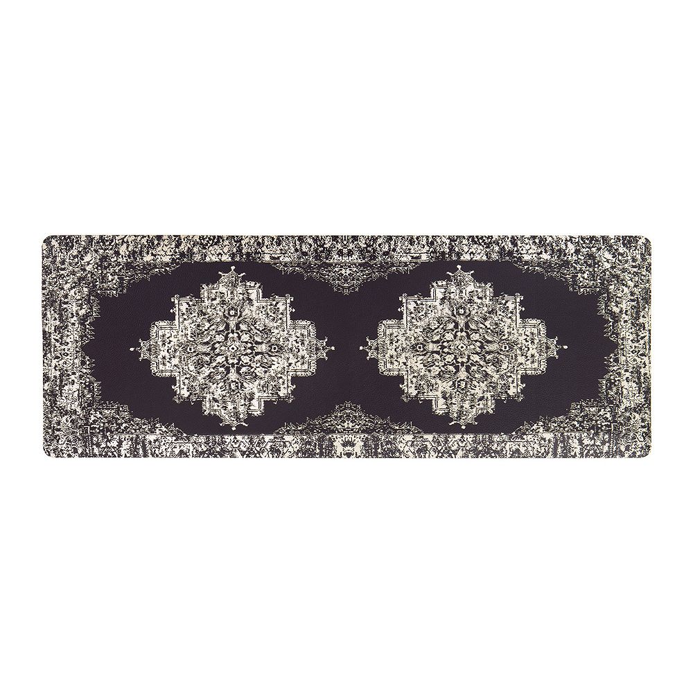 World Rug Gallery Distressed Medallion Cushioned Anti-Fatigue Kitchen Mat