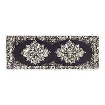 World Rug Gallery Distressed Medallion Cushioned Anti-Fatigue Kitchen Mat