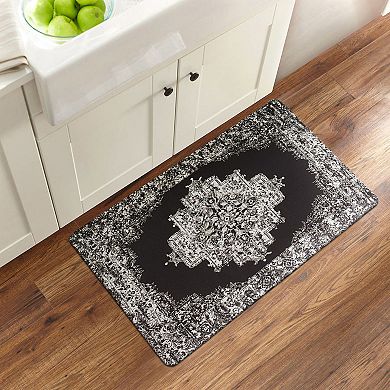 World Rug Gallery Distressed Medallion Cushioned Anti-Fatigue Kitchen Mat
