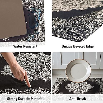 World Rug Gallery Distressed Medallion Cushioned Anti-Fatigue Kitchen Mat