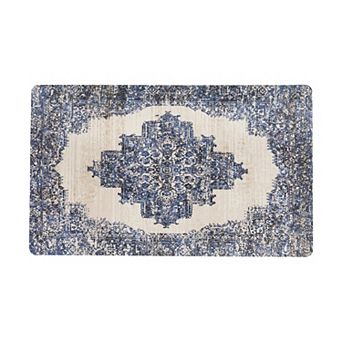 World Rug Gallery Distressed Medallion Cushioned Anti-Fatigue Kitchen Mat