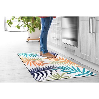 World Rug Gallery Floral Leaves Anti-Fatigue Kitchen Mat