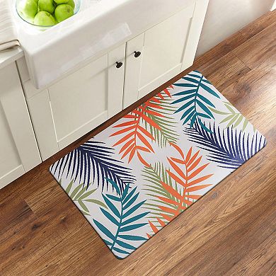 World Rug Gallery Floral Leaves Anti-Fatigue Kitchen Mat