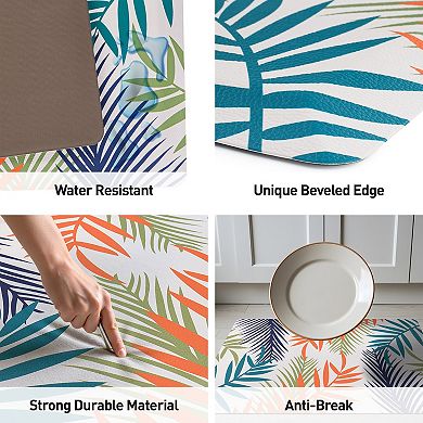 World Rug Gallery Floral Leaves Anti-Fatigue Kitchen Mat