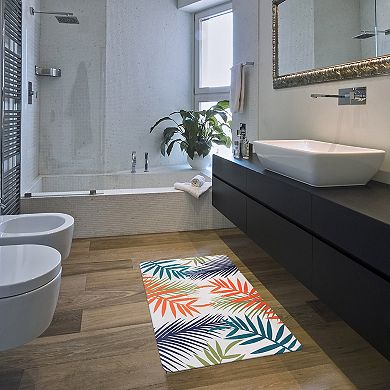 World Rug Gallery Floral Leaves Anti-Fatigue Kitchen Mat