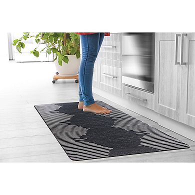 World Rug Gallery Bohemian Stripe Cushioned Anti-Fatigue Kitchen Mat