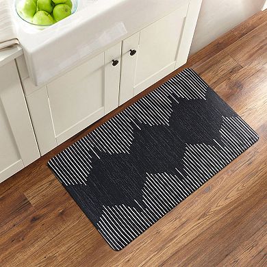 World Rug Gallery Bohemian Stripe Cushioned Anti-Fatigue Kitchen Mat