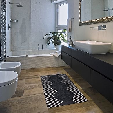 World Rug Gallery Bohemian Stripe Cushioned Anti-Fatigue Kitchen Mat