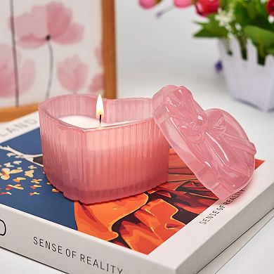 Celebrate Together™ Valentine's Day Heart-Shaped Glass 3-oz. Candle with Lid