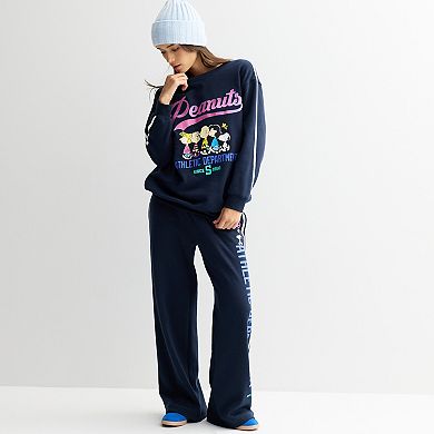 Juniors' Peanuts Athletic Department Graphic Fleece Pullover
