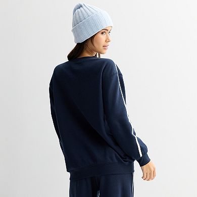 Juniors' Peanuts Athletic Department Graphic Fleece Pullover